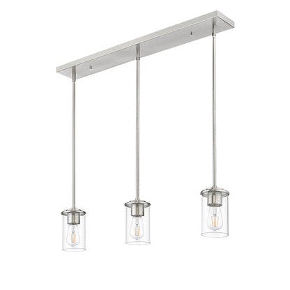 3 Light Pendant, Brushed Nickel