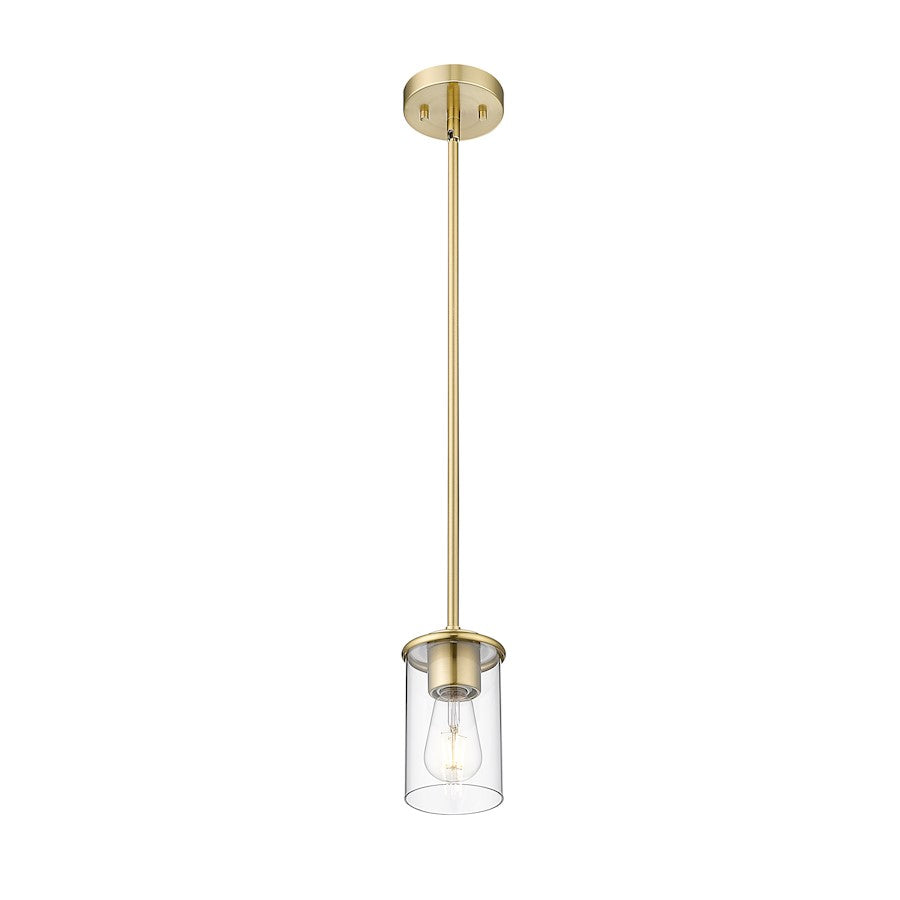 1 Light Pendant, Luxe Gold/Clear