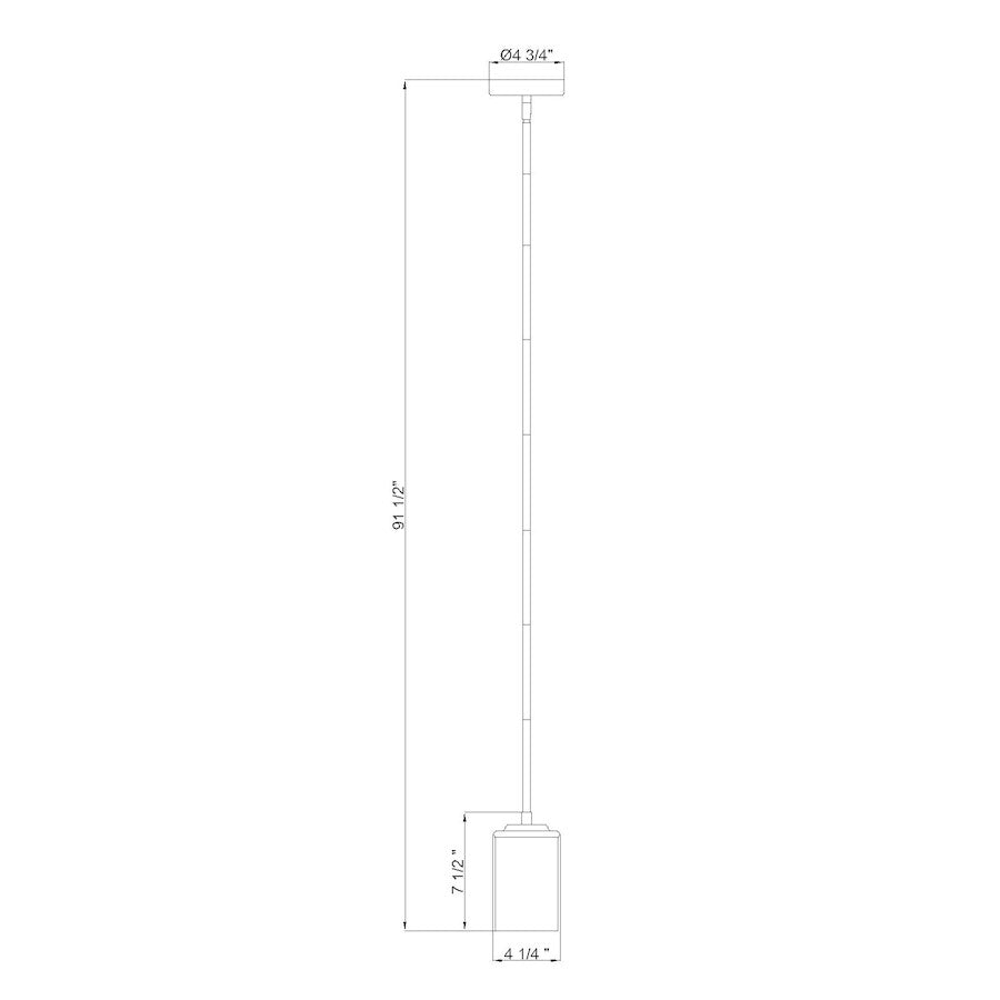 1 Light Pendant, Matte Black/Clear