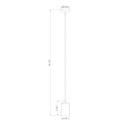 1 Light Pendant, Matte Black/Clear