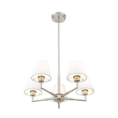 5 Light 26" Chandelier, Brushed Nickel