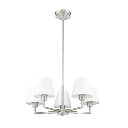 5 Light 26" Chandelier, Brushed Nickel