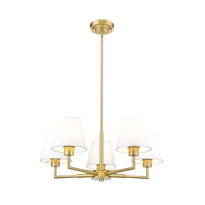 5 Light 26" Chandelier, Luxe Gold