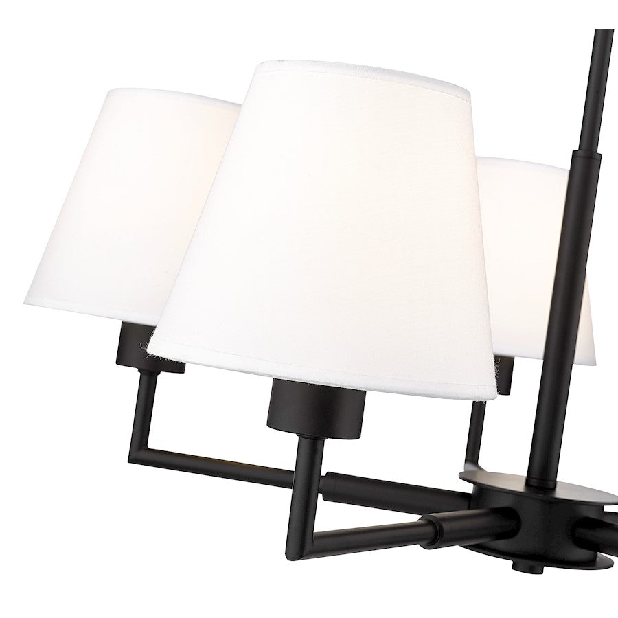 5 Light 26" Chandelier, Matte Black