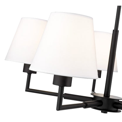 5 Light 26" Chandelier, Matte Black