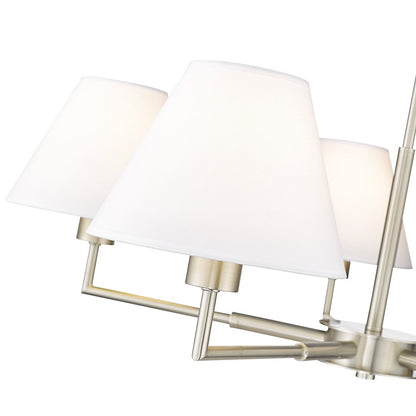 5 Light 34" Chandelier, Brushed Nickel