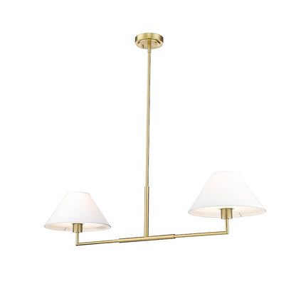 2 Light 42" Chandelier, Luxe Gold