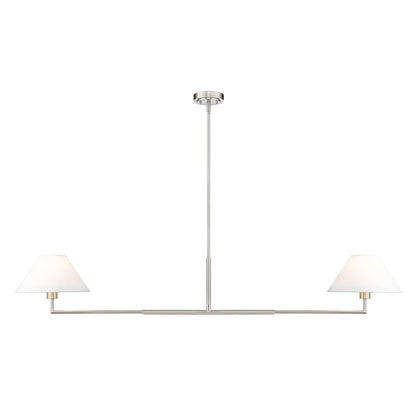 Z-Lite Leila 2 Light 62" Chandelier, Brushed Nickel/White Linen - 744-62L-BN