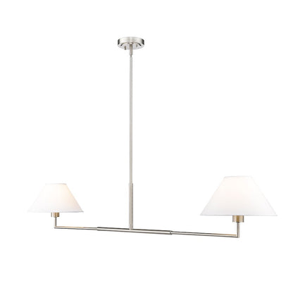 2 Light 62" Chandelier, Brushed Nickel