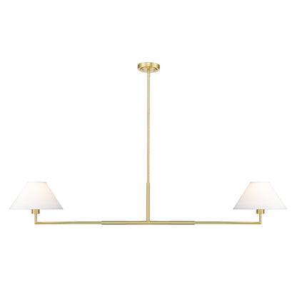 Z-Lite Leila 2 Light 62" Chandelier, Luxe Gold/White Linen - 744-62L-LG