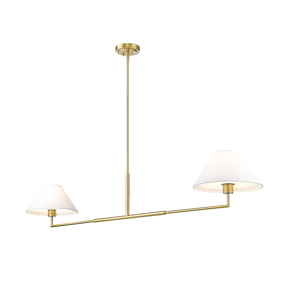 2 Light 62" Chandelier, Luxe Gold