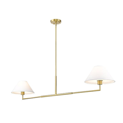 2 Light 62" Chandelier, Luxe Gold