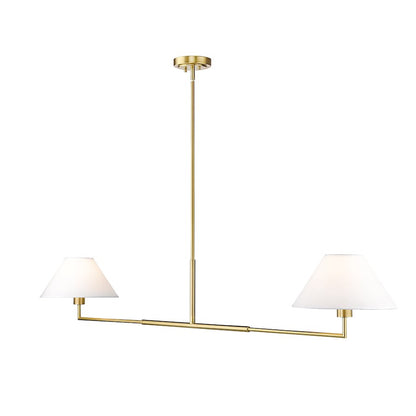 2 Light 62" Chandelier, Luxe Gold