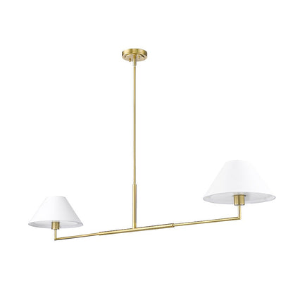 2 Light 62" Chandelier, Luxe Gold