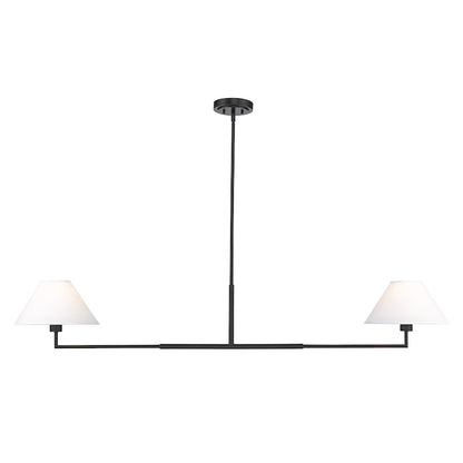 Z-Lite Leila 2 Light 62" Chandelier, Matte Black/White Linen - 744-62L-MB