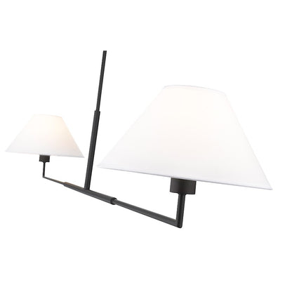 2 Light 62" Chandelier, Matte Black