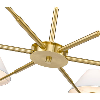 6 Light 63" Chandelier, Luxe Gold