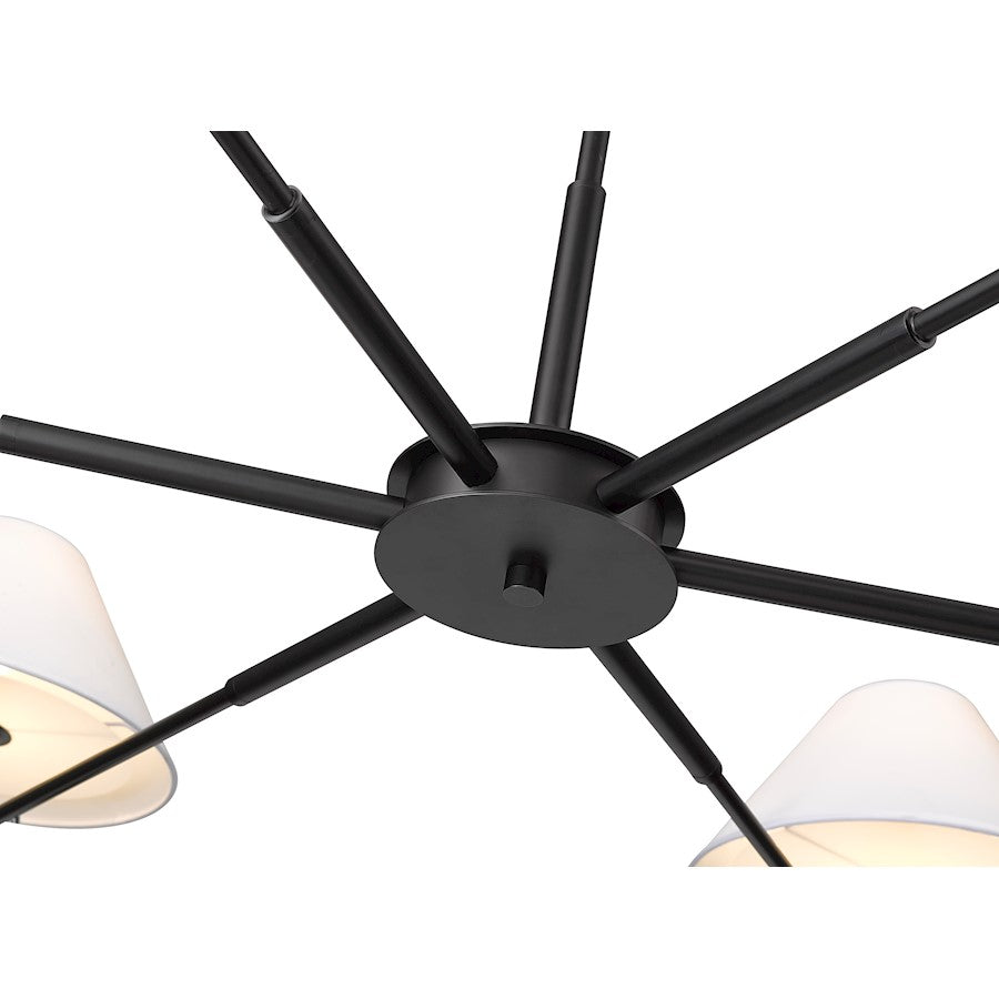 6 Light 63" Chandelier, Matte Black