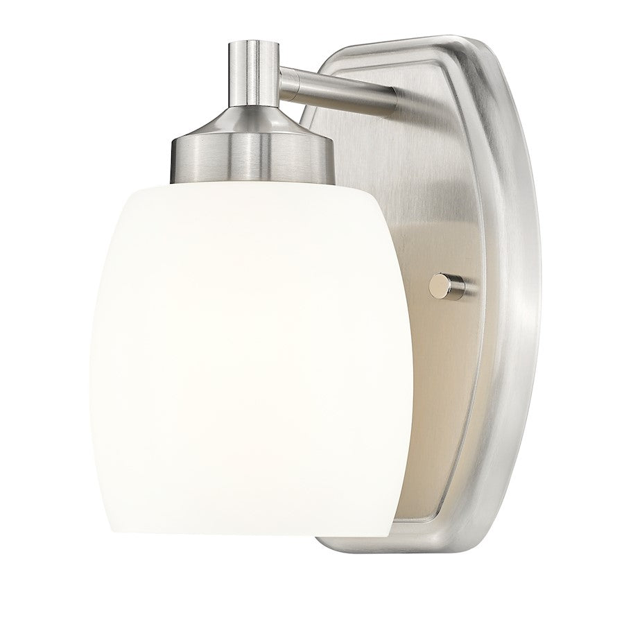 Z-Lite Kendrick 1 Light 4.75" Wall Sconce, Brushed Nickel/Matte Opal - 745-1S-BN