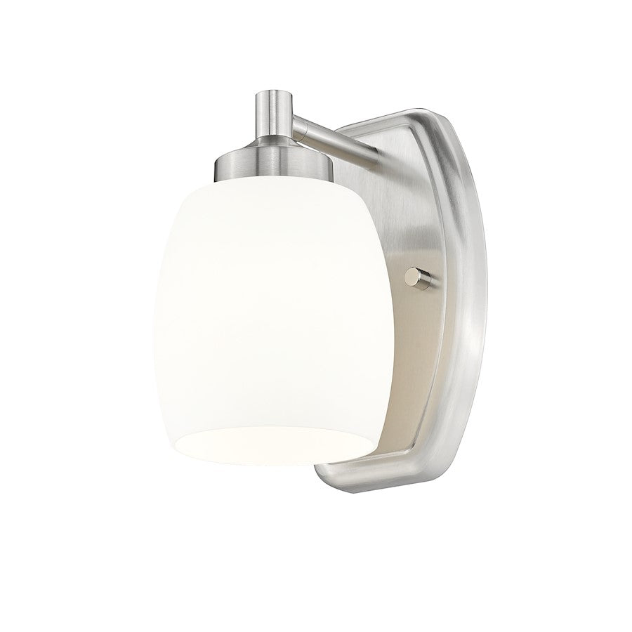 Kendrick 1 Light 4.75" Wall Sconce, Brushed Nickel/Matte Opal