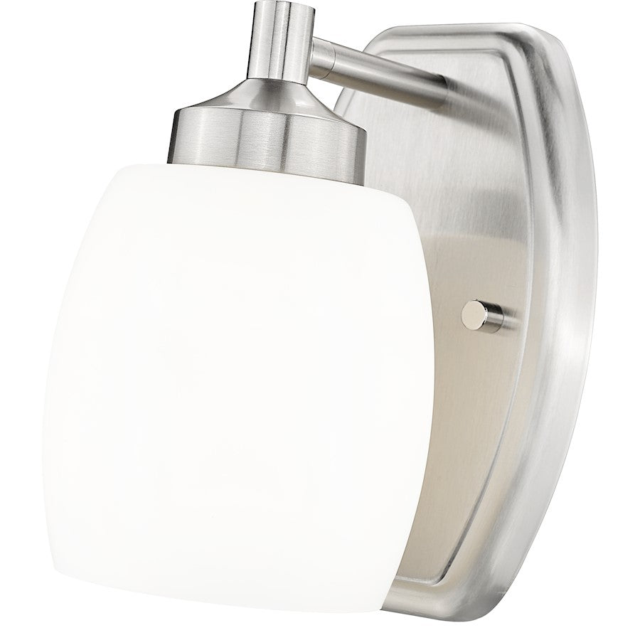 Kendrick 1 Light 4.75" Wall Sconce, Brushed Nickel/Matte Opal