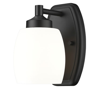 Z-Lite Kendrick 1 Light 4.75" Wall Sconce, Matte Black/Matte Opal - 745-1S-MB