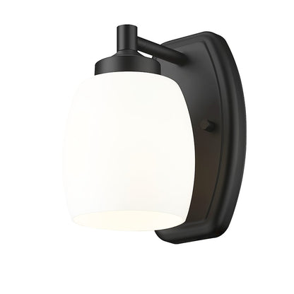 Kendrick 1 Light 4.75" Wall Sconce, Matte Black/Matte Opal