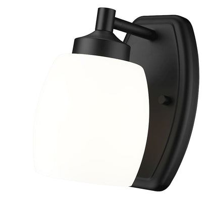 Kendrick 1 Light 4.75" Wall Sconce, Matte Black/Matte Opal