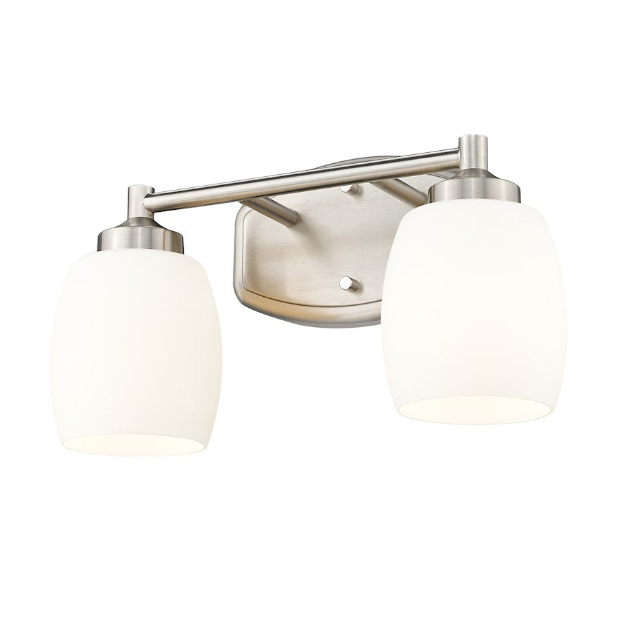 2 Light 15" Bathroom Vanity Light, Brushed Nickel