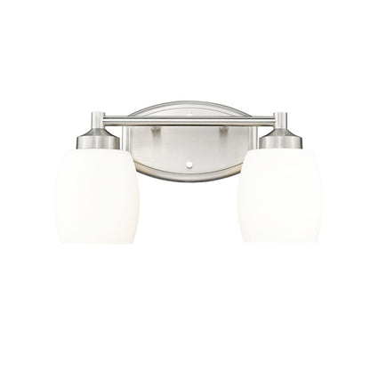 2 Light 15" Bathroom Vanity Light, Brushed Nickel