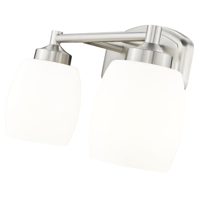 2 Light 15" Bathroom Vanity Light, Brushed Nickel