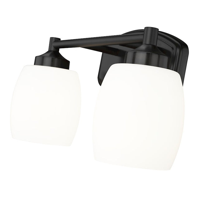 Z-Lite Kendrick 2 Light 14.5" Vanity, Matte Black/Matte Opal