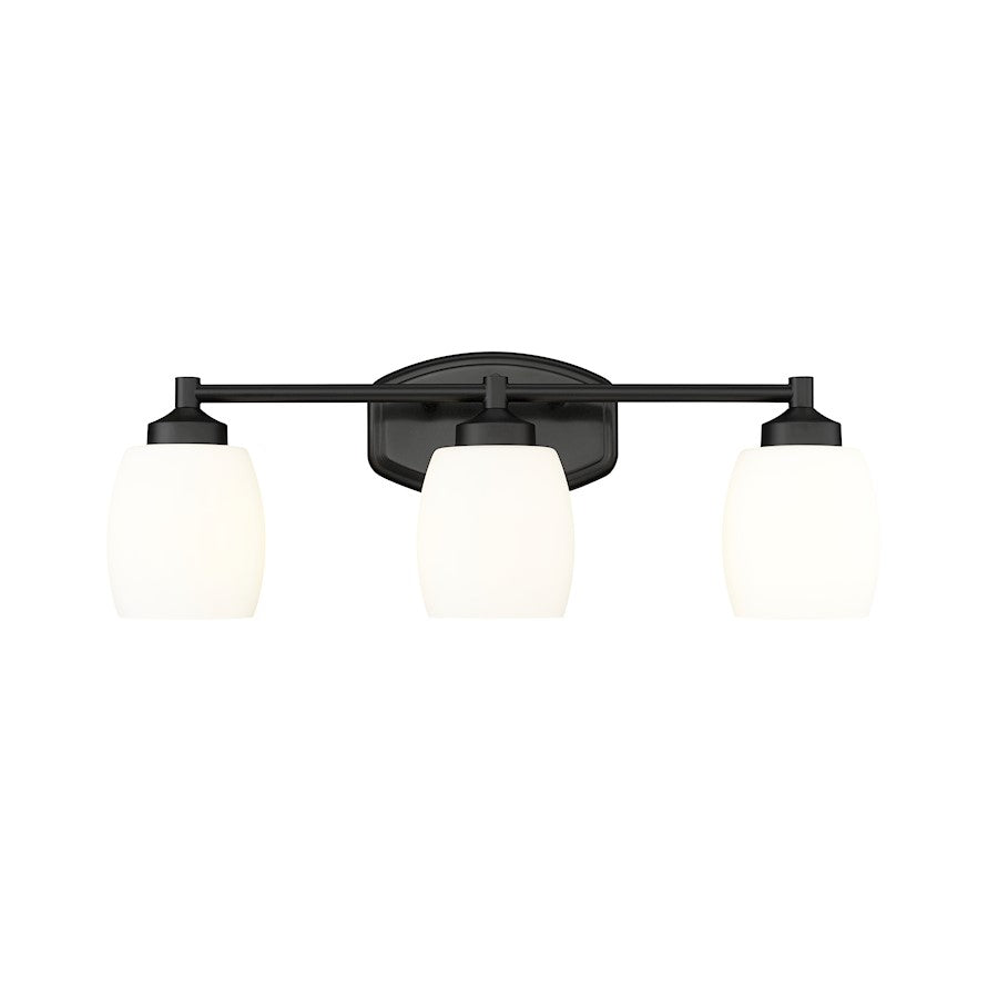 3 Light 23" Bathroom Vanity Light, Matte Black