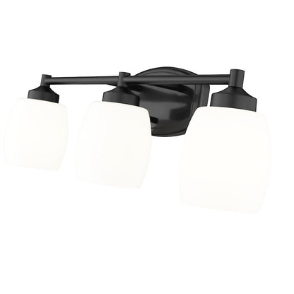 3 Light 23" Bathroom Vanity Light, Matte Black