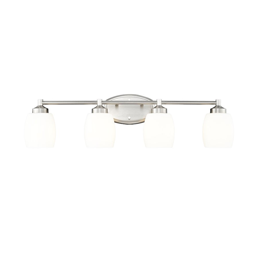 4 Light 31.25" Bathroom Vanity Light, Brushed Nickel