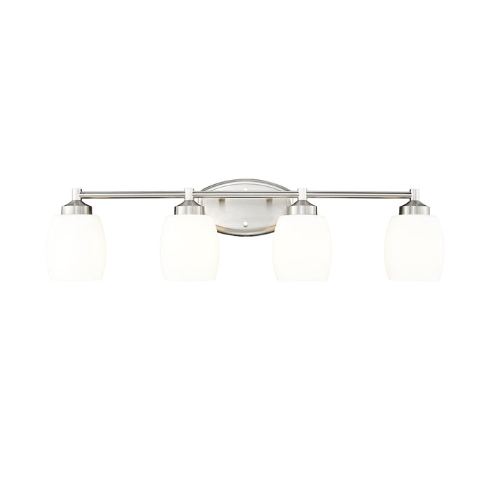 Z-Lite Kendrick 4 Light 31.25" Vanity, Brushed Nickel/Matte Opal