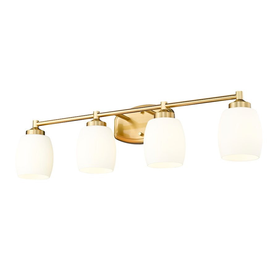 4 Light 31.25" Bathroom Vanity Light, Luxe Gold