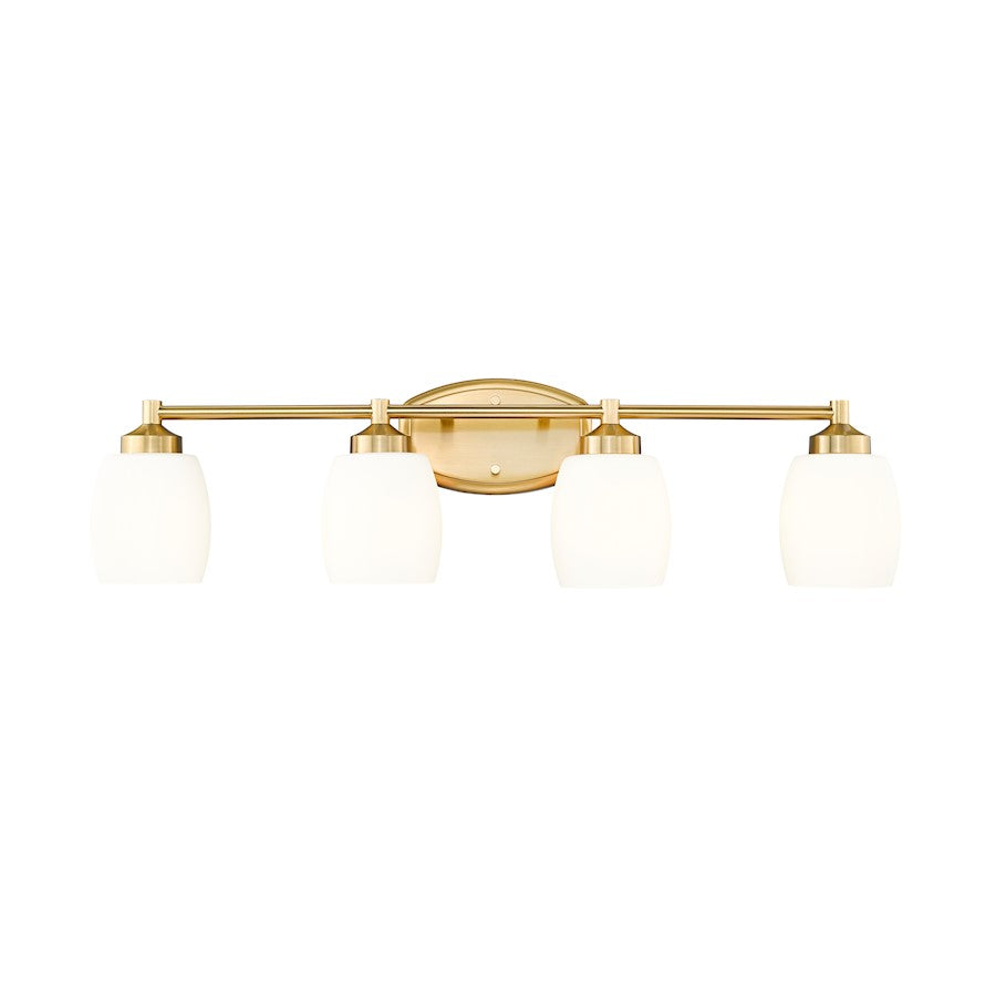 4 Light 31.25" Bathroom Vanity Light, Luxe Gold