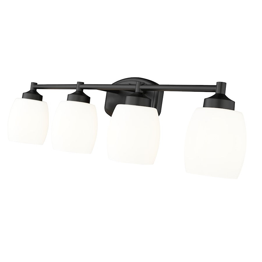 4 Light 31.25" Bathroom Vanity Light, Matte Black