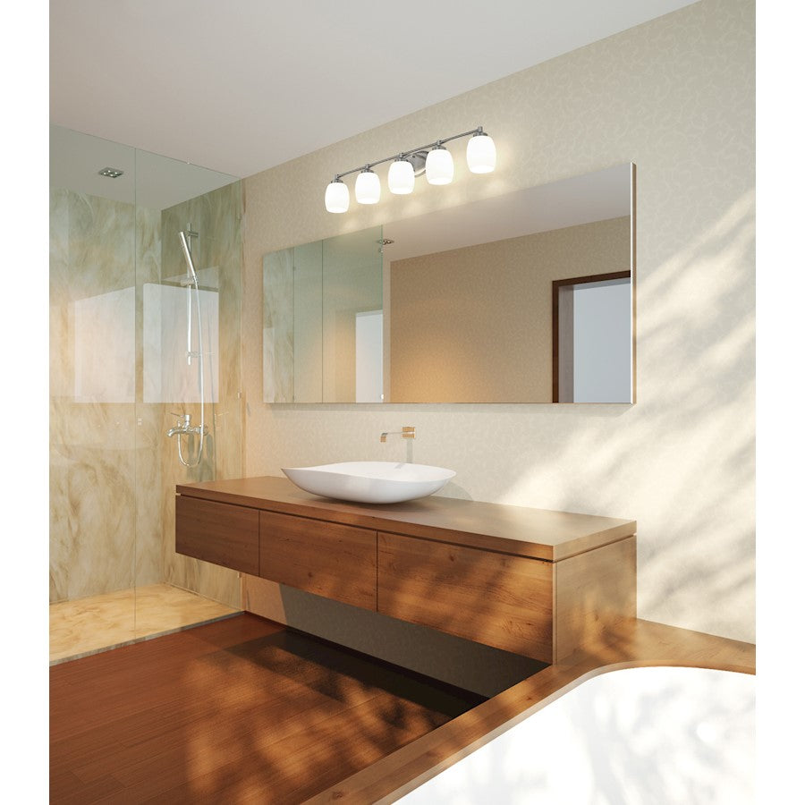 5 Light 39.25" Bathroom Vanity Light, Brushed Nickel