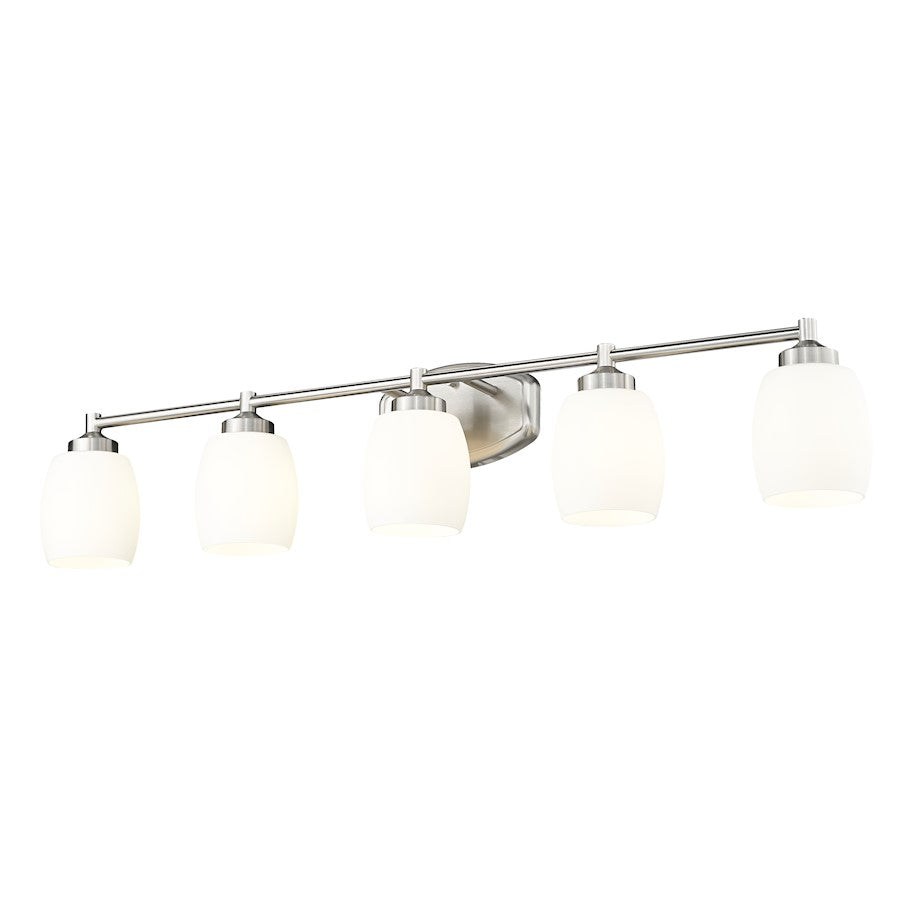 5 Light 39.25" Bathroom Vanity Light, Brushed Nickel