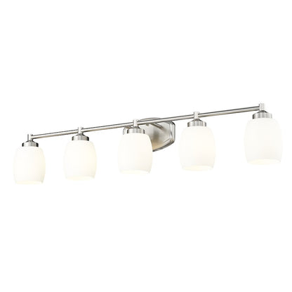 5 Light 39.25" Bathroom Vanity Light, Brushed Nickel