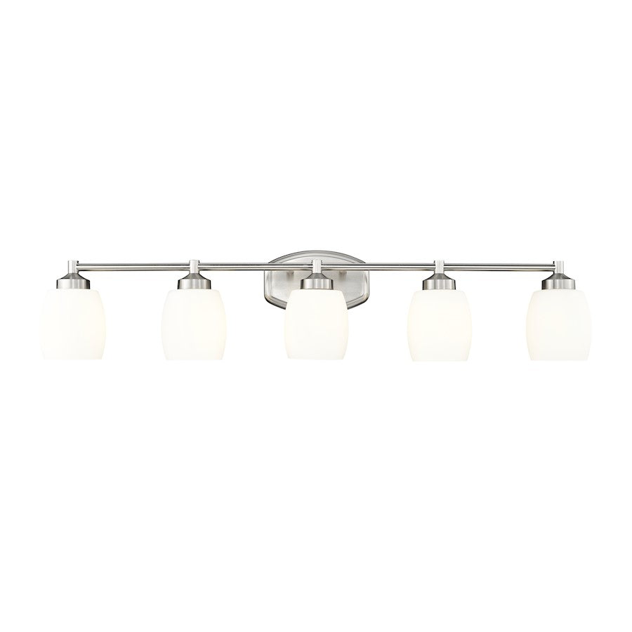 5 Light 39.25" Bathroom Vanity Light, Brushed Nickel