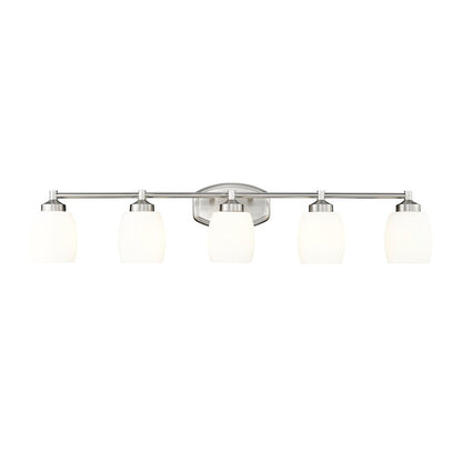 5 Light 39.25" Bathroom Vanity Light, Brushed Nickel