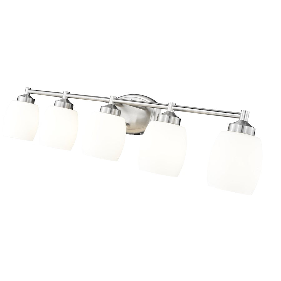 5 Light 39.25" Bathroom Vanity Light, Brushed Nickel