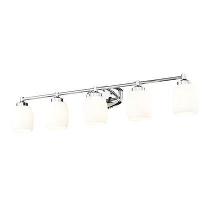 5 Light 39.25" Bathroom Vanity Light, Chrome