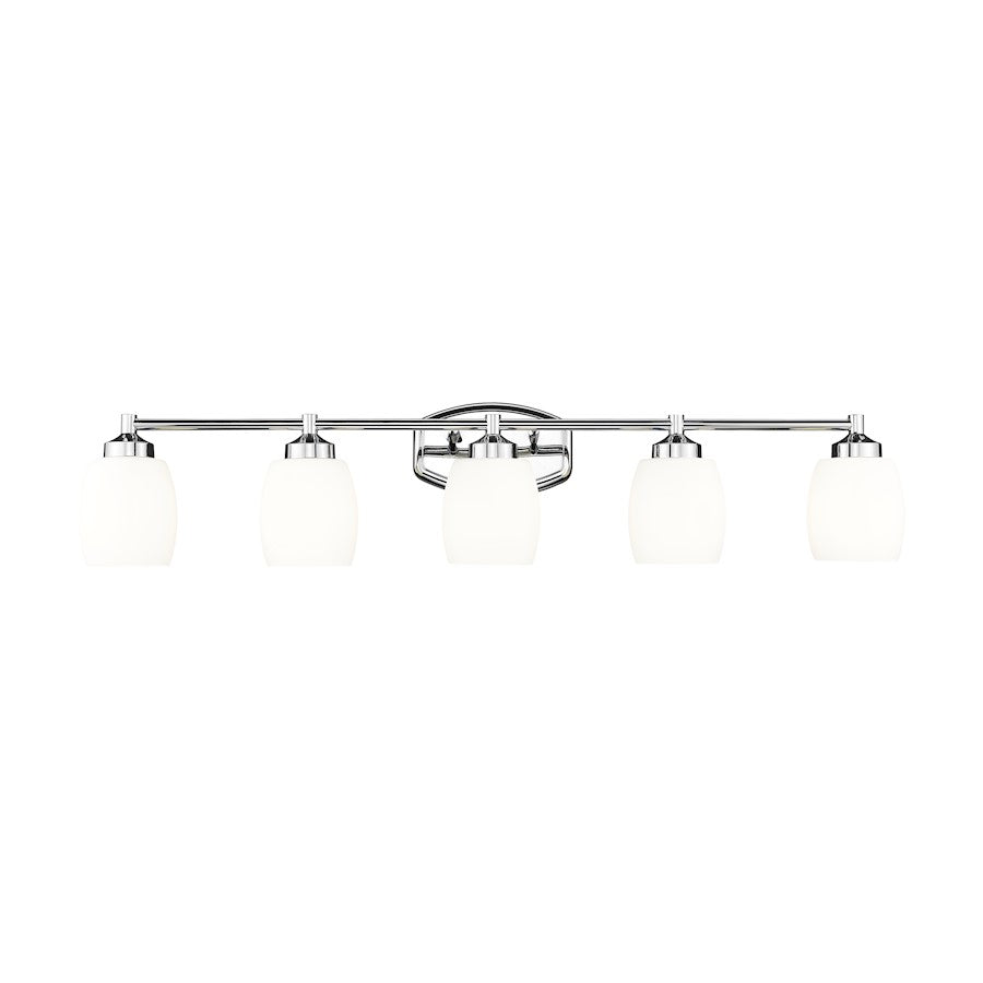 5 Light 39.25" Bathroom Vanity Light, Chrome