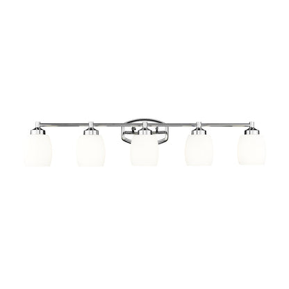 5 Light 39.25" Bathroom Vanity Light, Chrome