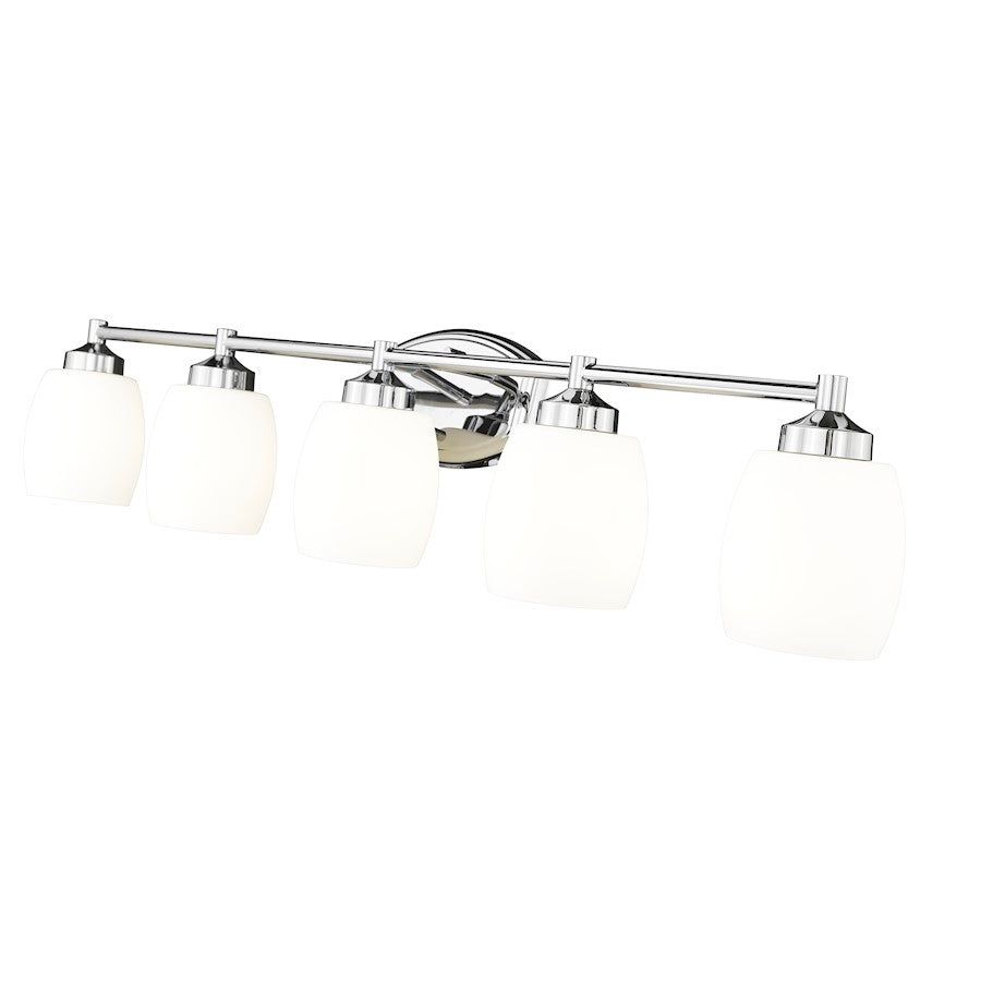 5 Light 39.25" Bathroom Vanity Light, Chrome