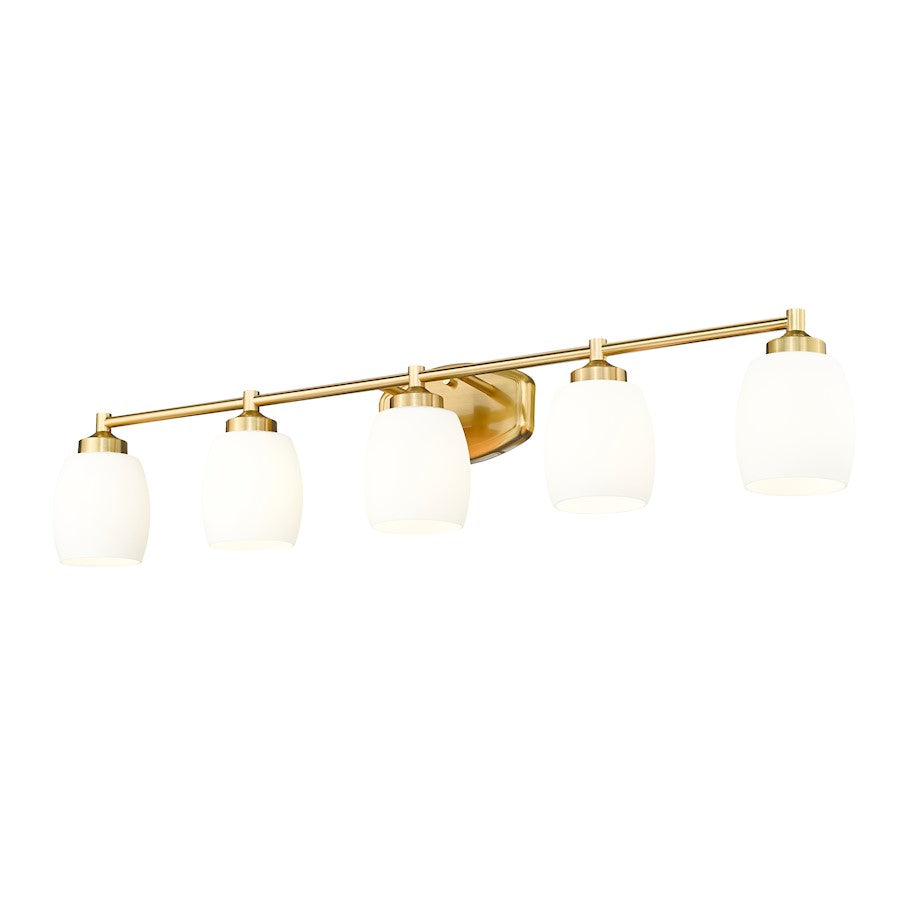 5 Light 39.25" Bathroom Vanity Light, Luxe Gold